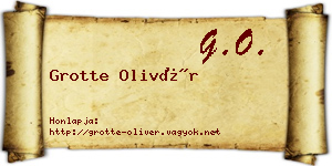 Grotte Olivér névjegykártya